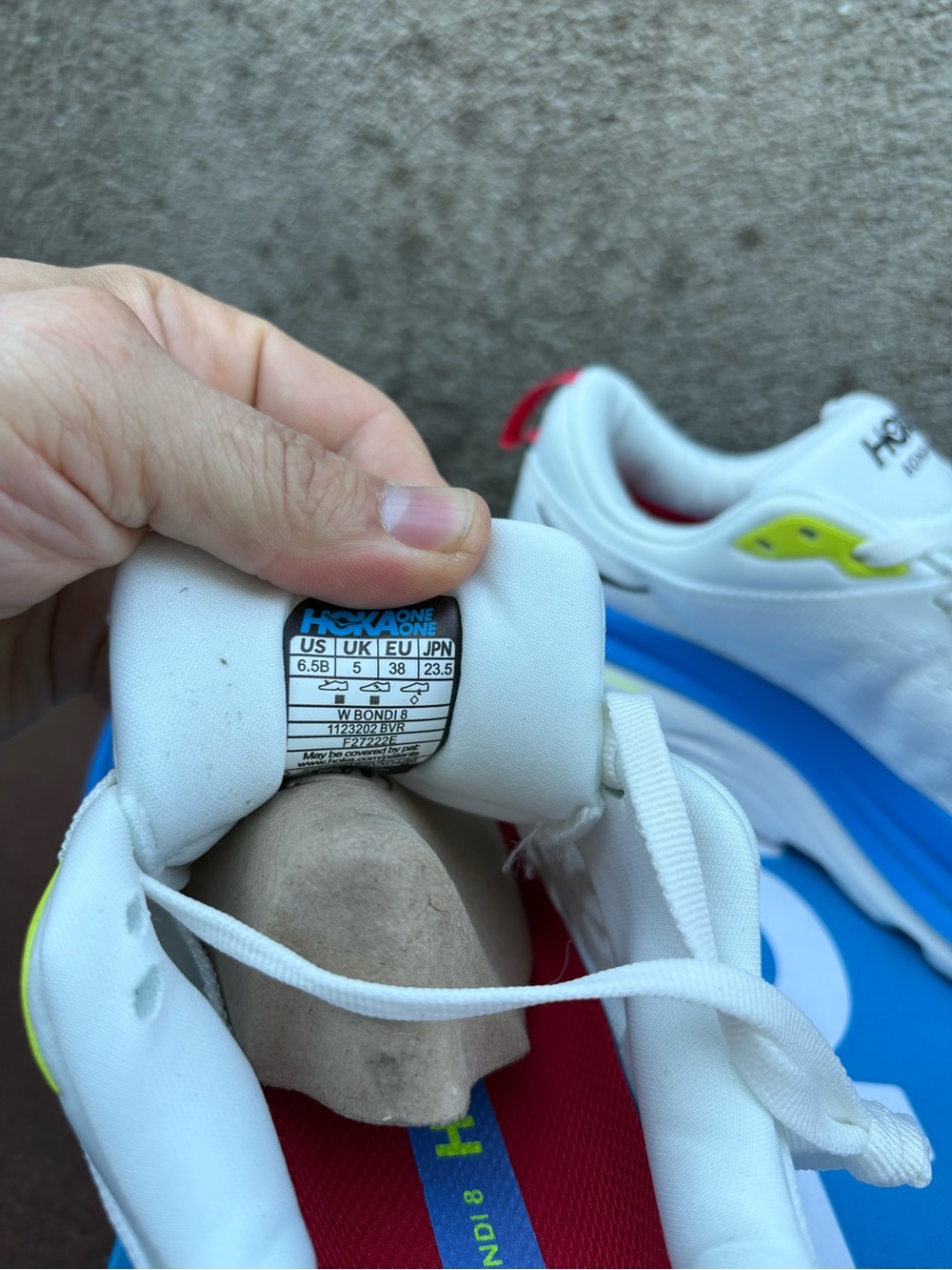 Hoka One One Bondi 8 Shoes Women Size 6.5B White Running Sneakers 1123202 - Picture 6 of 6